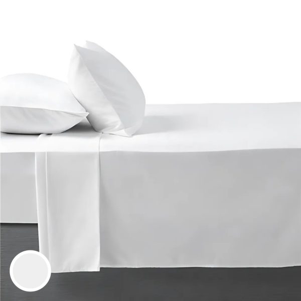 fumane-bb-002-300tc-cotton-percale-flat-sheet-white 300TC Cotton Percale Flat Sheet