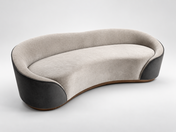 Serpentine Velvet Sofa