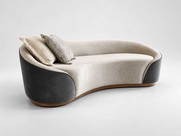 Serpentine Velvet Sofa