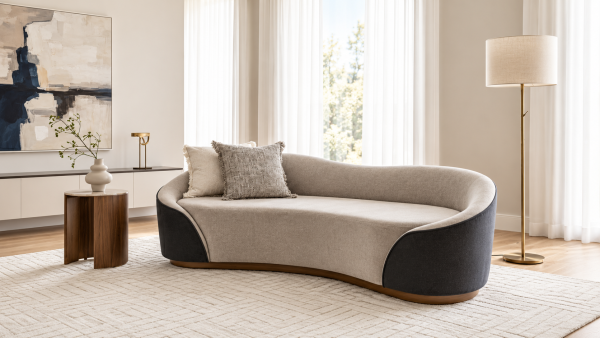 Serpentine Velvet Sofa